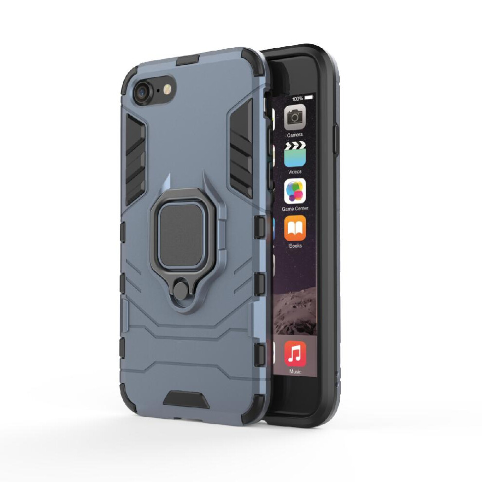 ( ) Case For Iphone Se 2020/8/7 Shockproof Cover Military Drop Protection 360Rotating Ring Kickstand Gray 764762725969