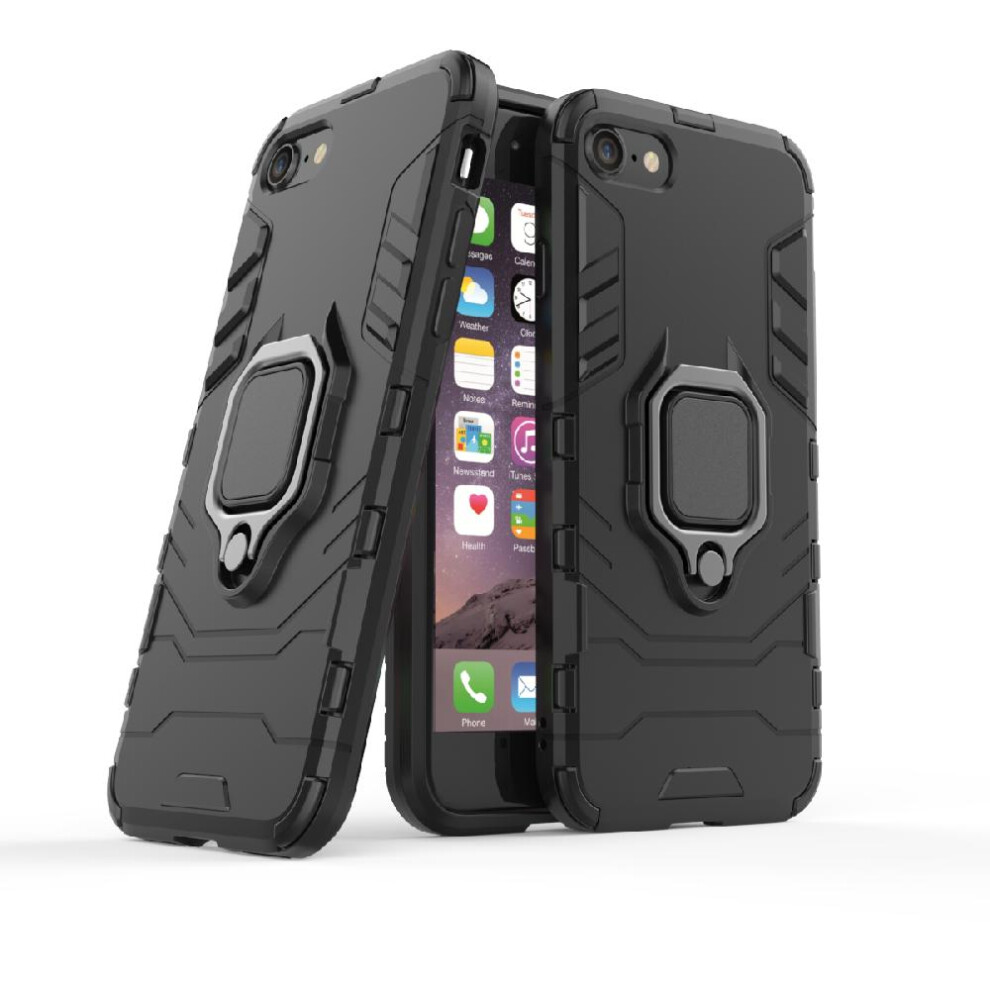 (Black) Case For Iphone Se 2022/2020 Kickstand Military Drop Protection 360Rotating Ring Shockproof Cover Black 764762725976