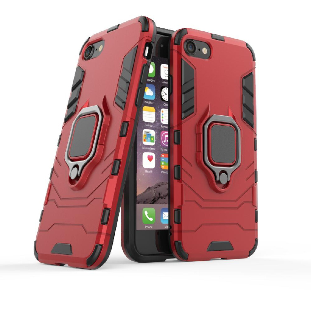 (Red) Case For Iphone Se 2022/2020 Kickstand Military Drop Protection 360Rotating Ring Shockproof Cover Red 764762725983