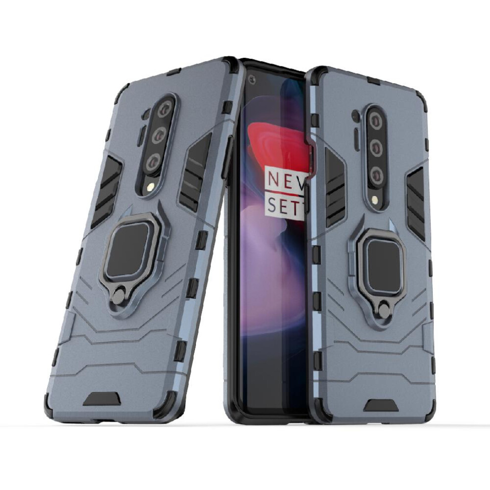 ( ) Case For Oneplus 8 360Rotating Ring Military Drop Protection Kickstand Shockproof Cover Gray 764762726027