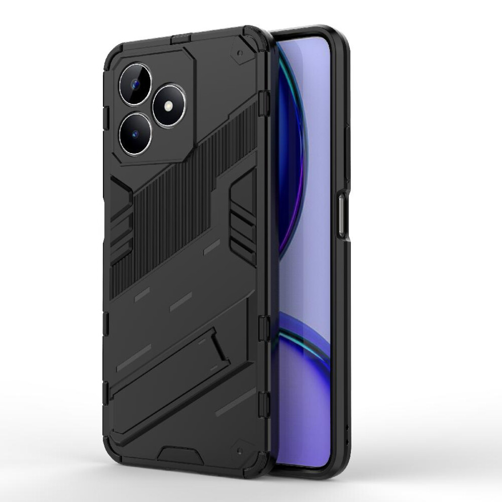 (Black) Case For Realme C53 4G Rugged Military Kickstand Protective Cover Black 764762726300