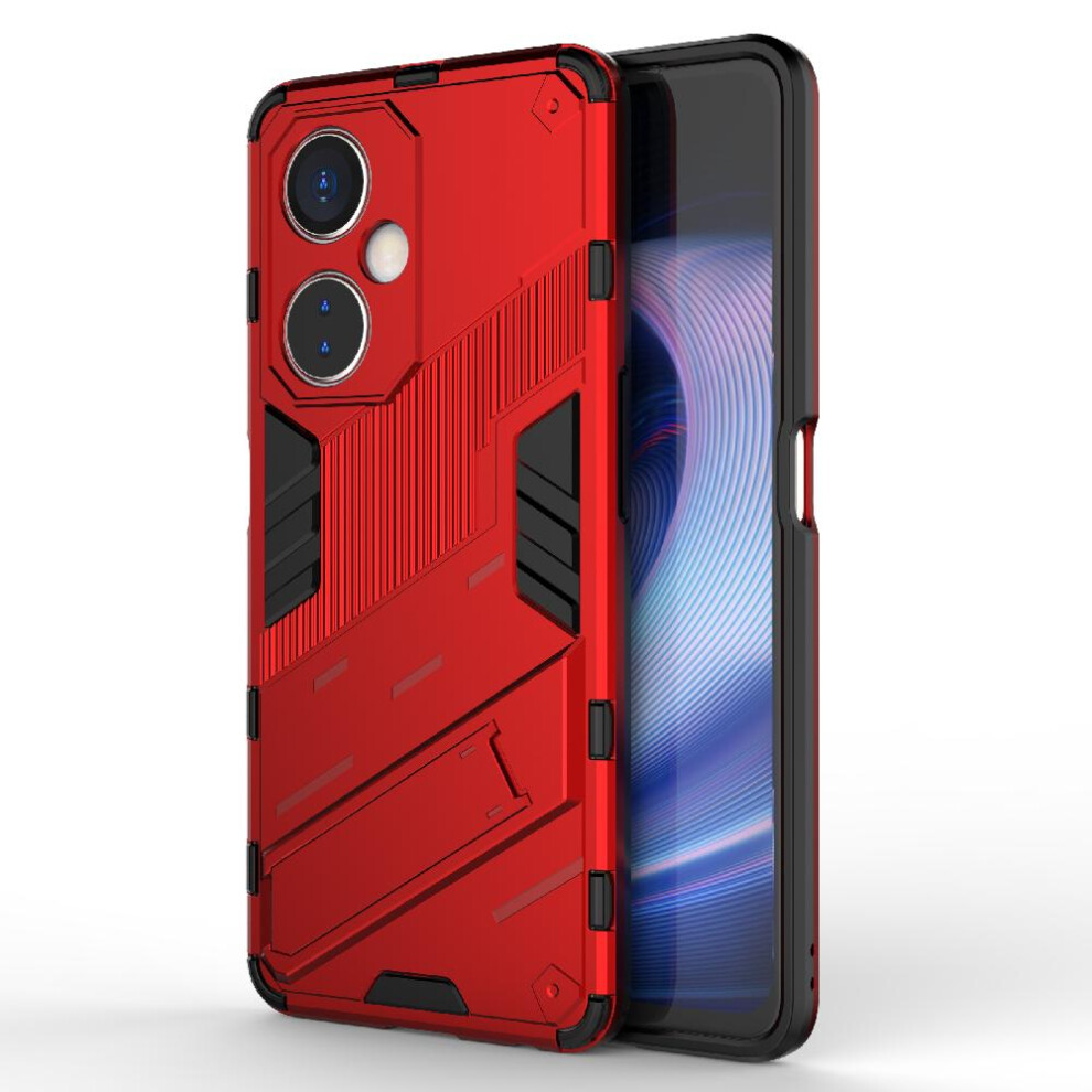 (Red) Case For Oneplus Nord Ce 3 Kickstand Rugged Military Protective Cover Red 764762726355