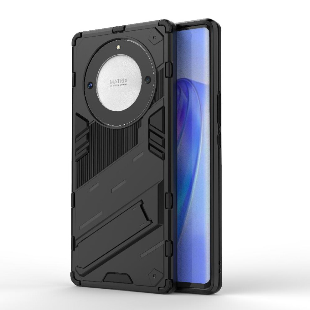 (Black) Case For Honor Magic 5 Lite Kickstand Rugged Military Protective Cover Black 764762726508