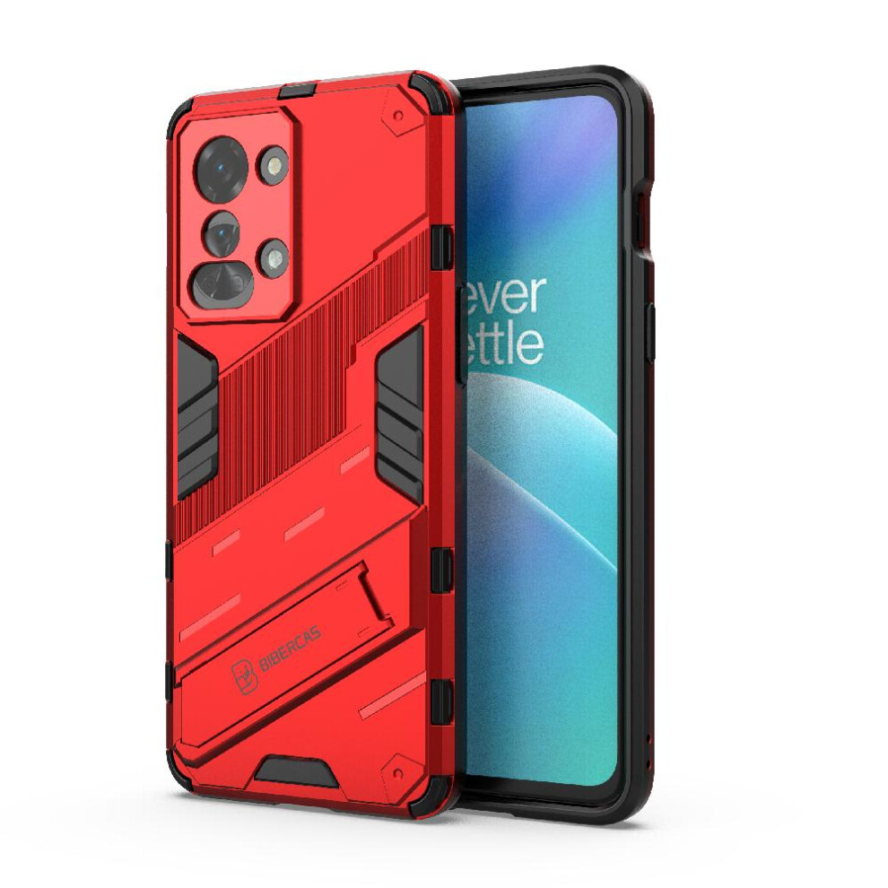 (Red) Case For Oneplus Nord 2T 5G Rugged Military Kickstand Protective Cover Red 764762726676