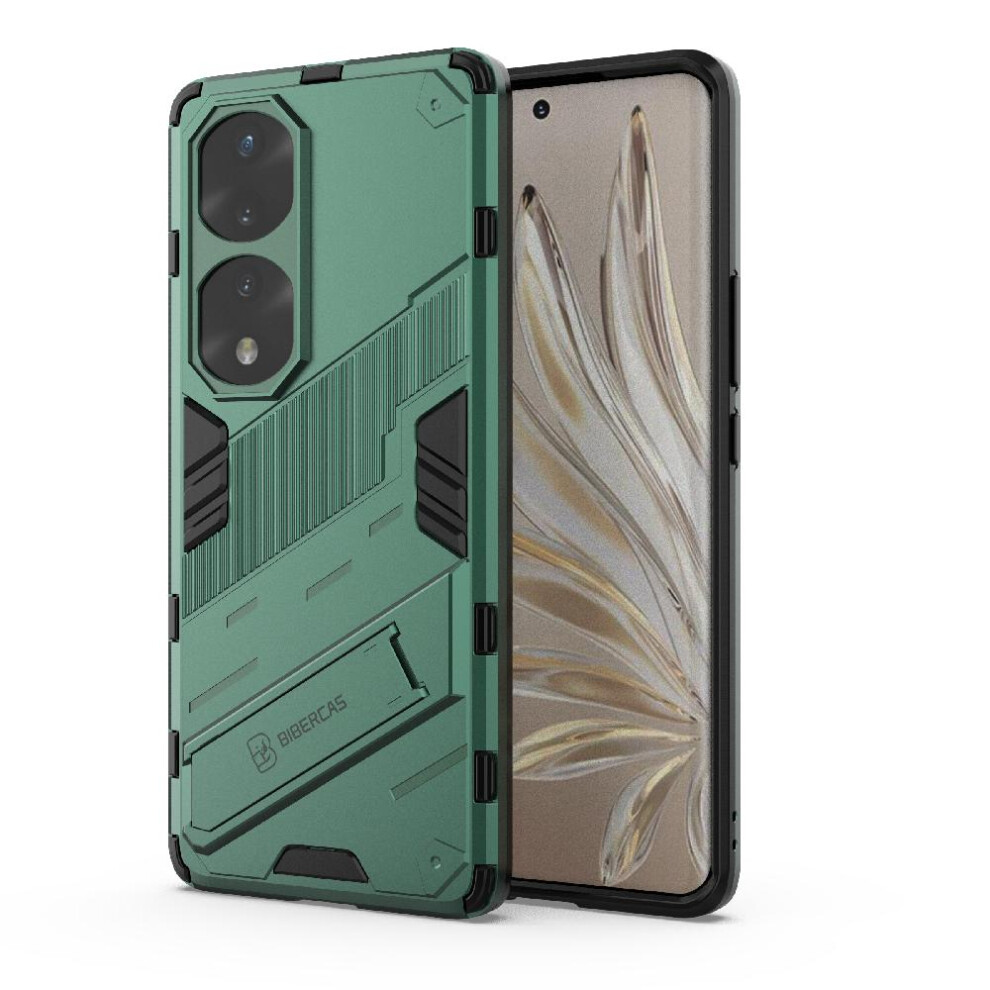 (Green) Case For Honor 70 Pro 5G Kickstand Protective Cover Rugged Military Green 764762726737