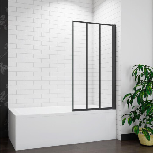 AICA Matt Black 700x1400mm Frameless Black Silk Pivot