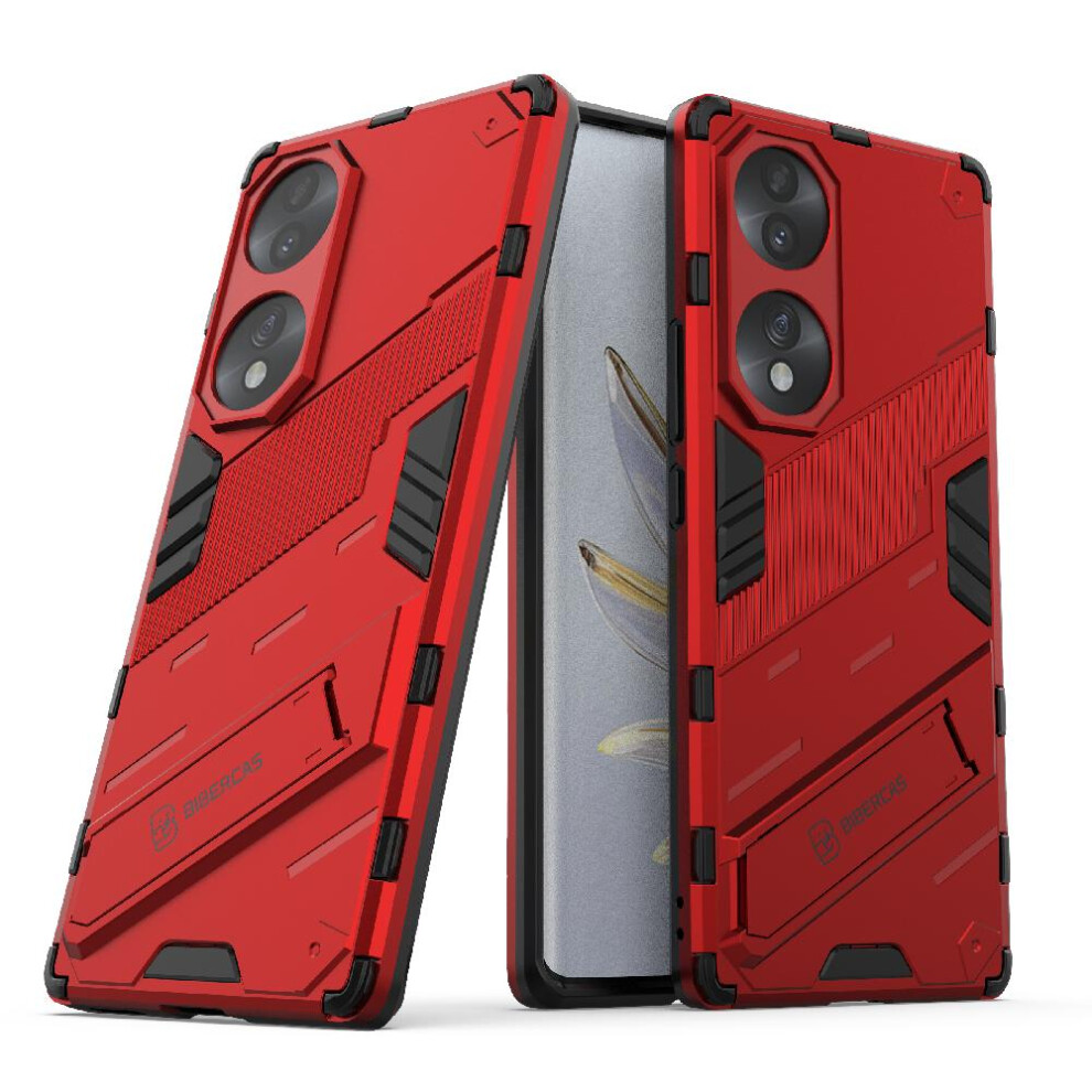(Red) Case For Honor 70 5G Rugged Military Kickstand Protective Cover Red 764762726751