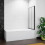 AICA Matt Black 700x1400mm Frameless Black Silk Pivot 5