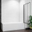 AICA Matt Black 700x1400mm Frameless Black Silk Pivot 6