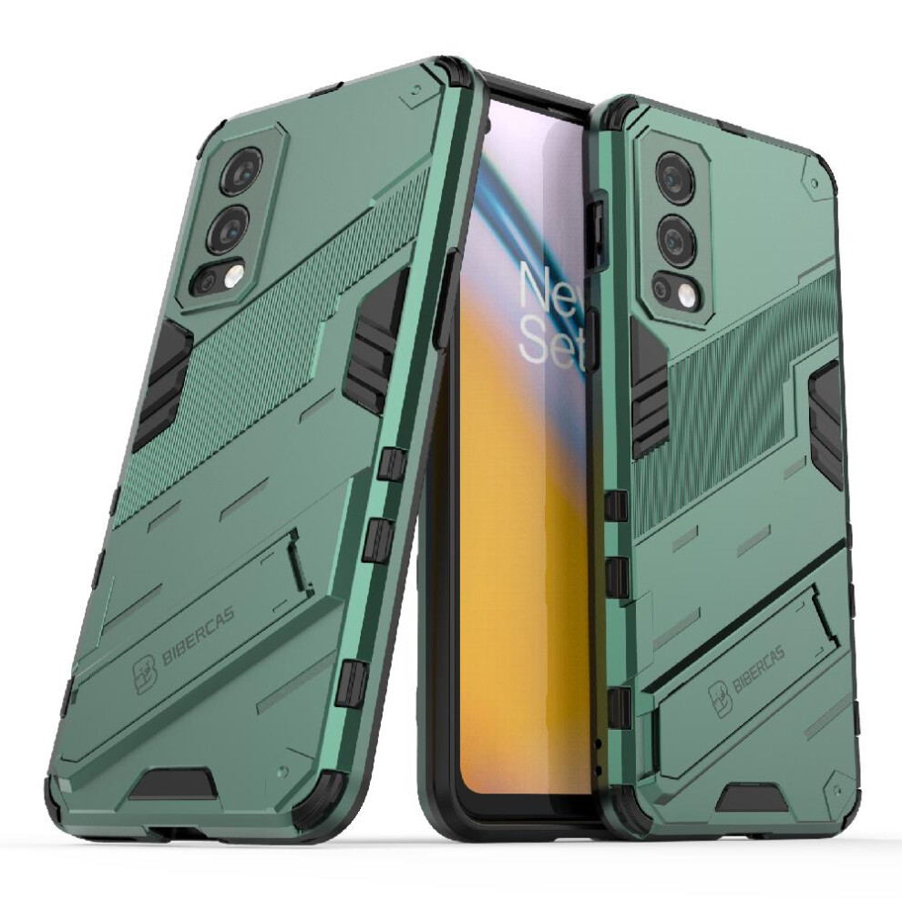 (Green) Case For Oneplus Nord 2 5G Kickstand Protective Cover Rugged Military Green 764762726942