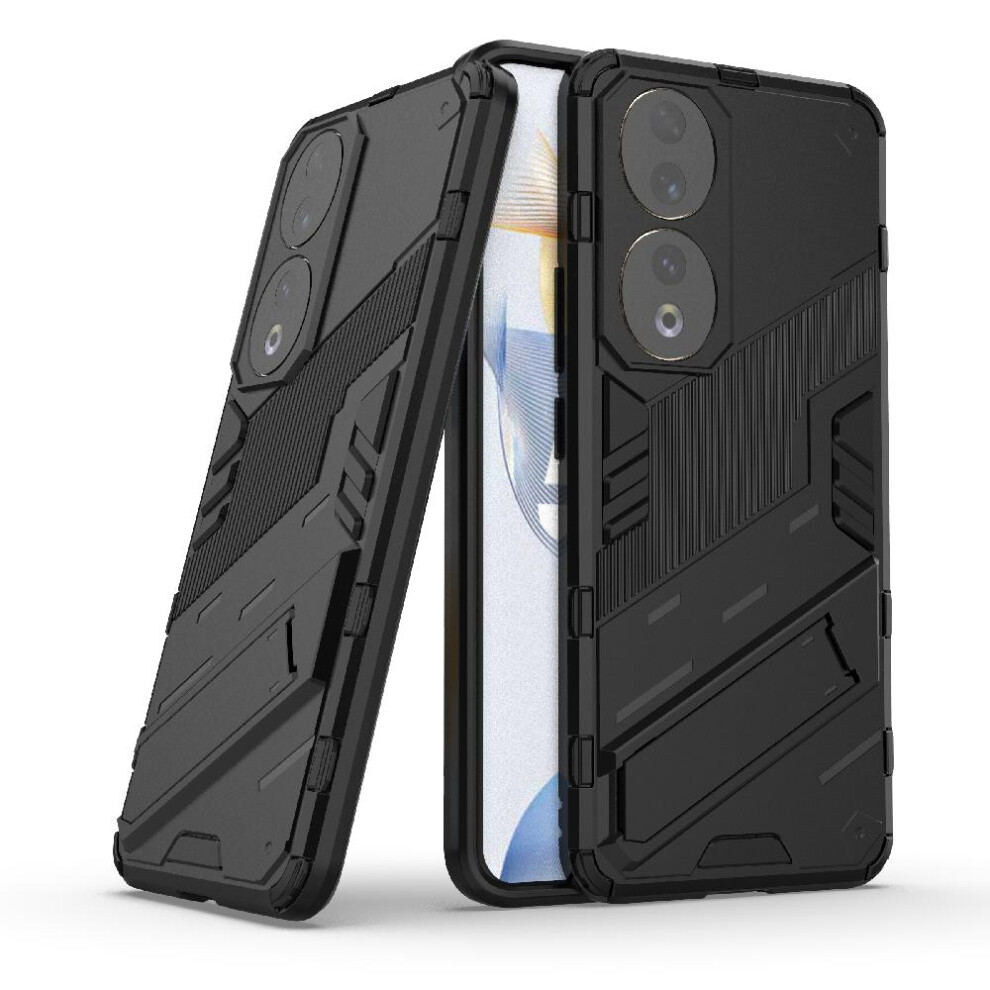 (Black) Case For Honor 90 5G Protective Cover Kickstand Rugged Military Black 764762727086