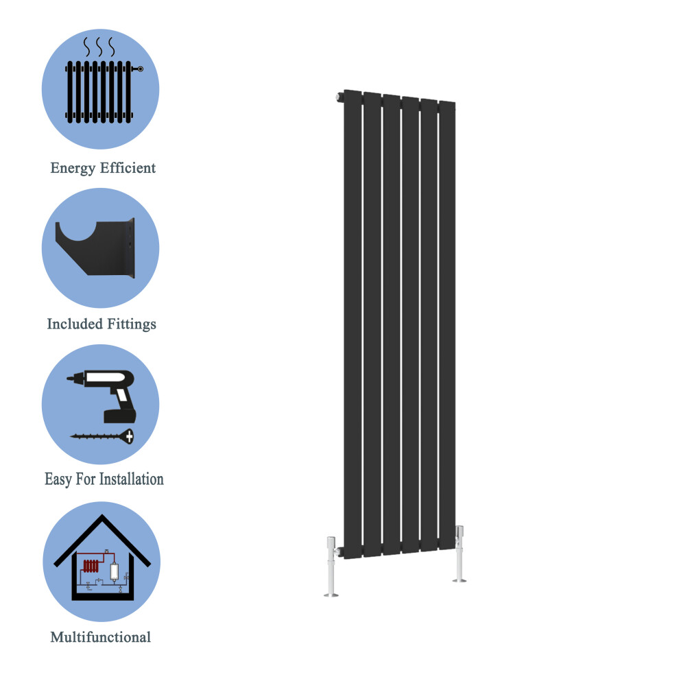 (Black, 1600*408mm ?single)) Flat Panel Column Radiator