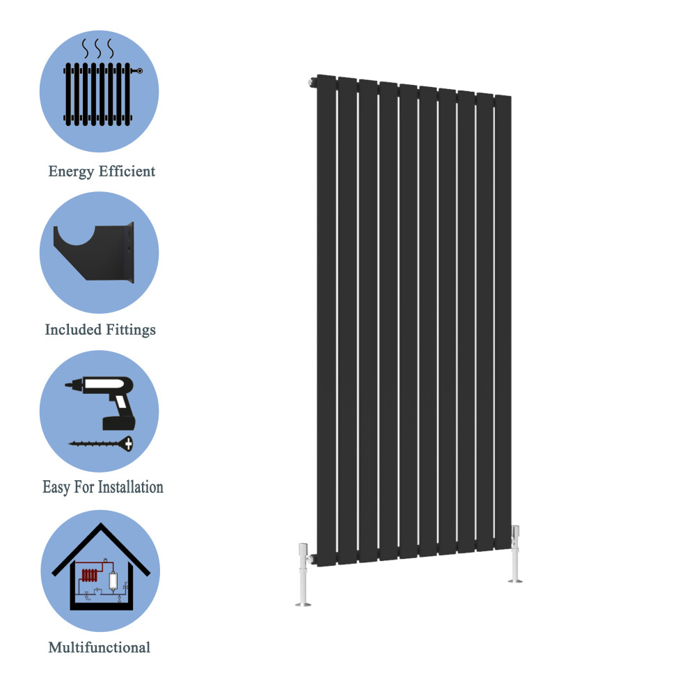 (Black, 1600*680mm?single)) Flat Panel Column Radiator