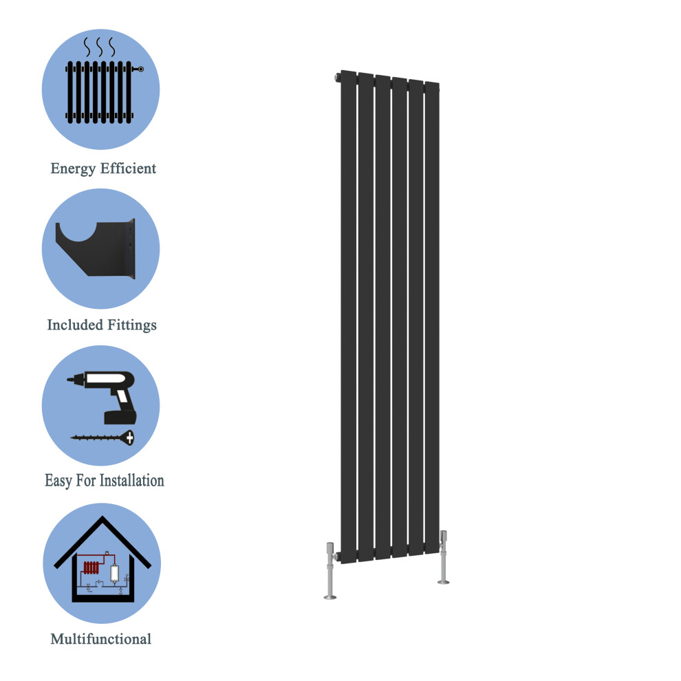 (Black, 1800*408mm?single)) Flat Panel Column Radiator