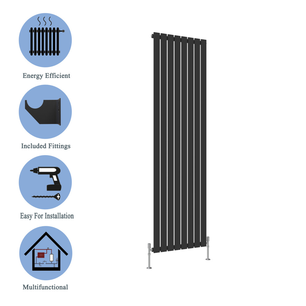 (Black, 1800*544mm?single)) Flat Panel Column Radiator