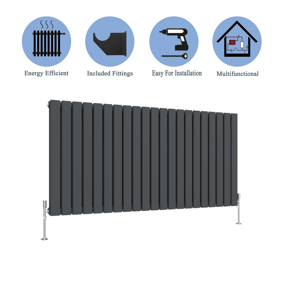 (Anthracite, 600*1428mm?double?) Flat Panel Column Radiator