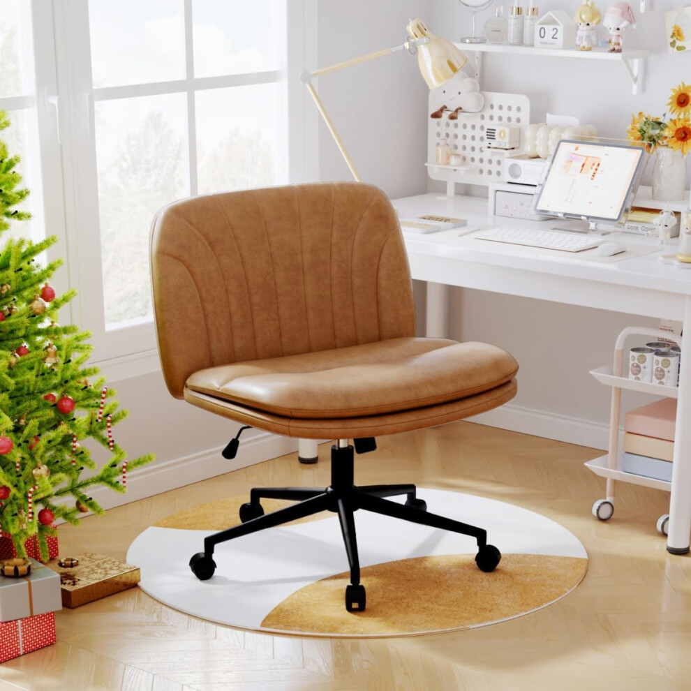 (Brown) Ergonomic Office Chair Without Armrests