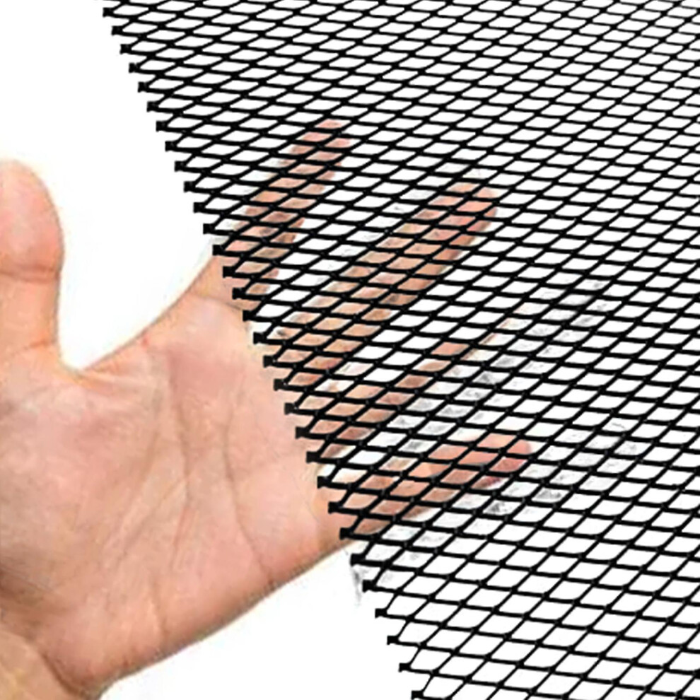 (Rhombic 6*12Mm) Tuning Net Bumper Shields Exterior Accessories Car Grill Mesh 100X33cm Rhombic Material Aluminum Automotive Grille Black 5413367683420