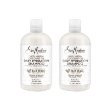 SheaMoisture 100% Virgin Coconut Oil Daily Hydration Shampoo for All Hair Types Gentle Hair Cleanser Pack Of 2