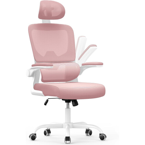 (Pink C) Ergonomic Office Chair With Adjustable Headrest