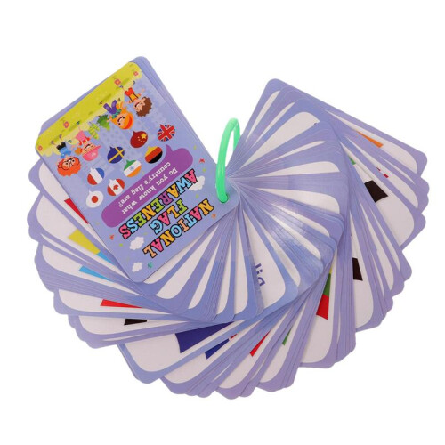 National Flag Flash Cards 50pcs Educational Geography Card 1