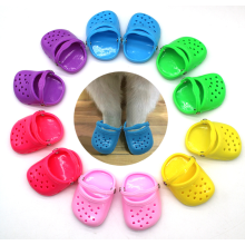 (Pink, 2pcs) Pet Dog Durable Silicone Breathable Crocs Shoe Pet Outdoor Shoes Dog Slippers