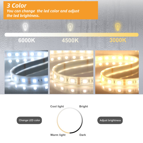 AICA Bathroom Mirrors with Shaver Socket LED Lights Dmister 800x600mm 2