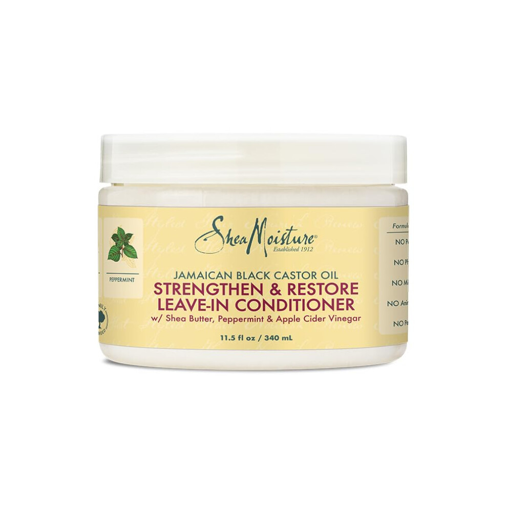 Black Sheamoisture Jamaican Castor Oil Leave In Conditioner For Damaged Hair 100% Pure To Soften And Detangle 340G