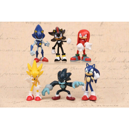 (5 Big Sonic) 6pcs/Set Sonic the Hedgehog Action Figure 1