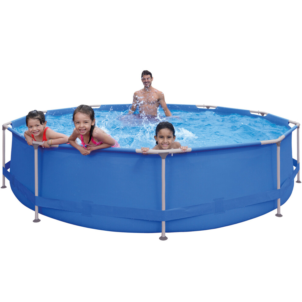 12 Foot x 30 Inch Frame Outdoor Above Ground Swimming Pool Steel - Blue