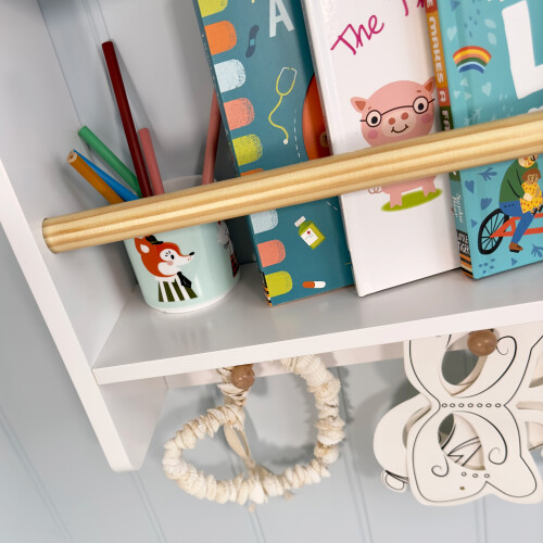 Noa and Nani Elene Display 2 Tier Shelf Bookcase Wall Mounted & Coathook 1