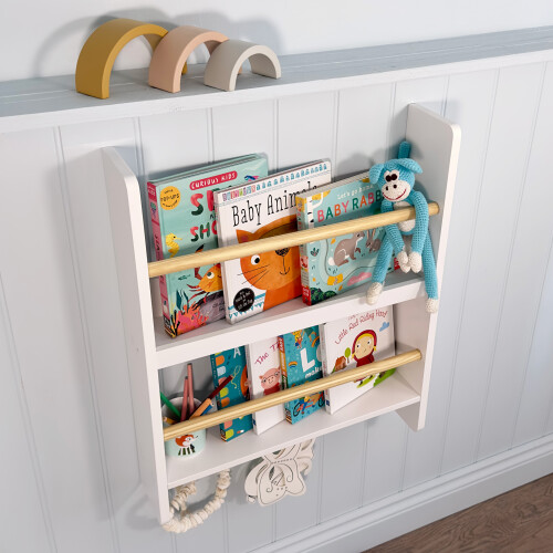 Noa and Nani Elene Display 2 Tier Shelf Bookcase Wall Mounted & Coathook 2
