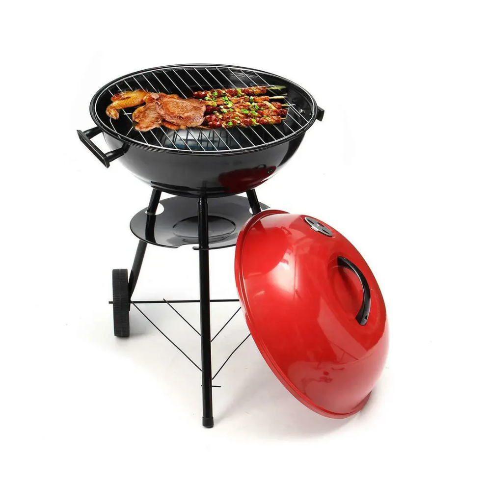 (Red) Portable Round Kettle Charcoal Grill BBQ Outdoor Heat Control Party BBQ Grill UK