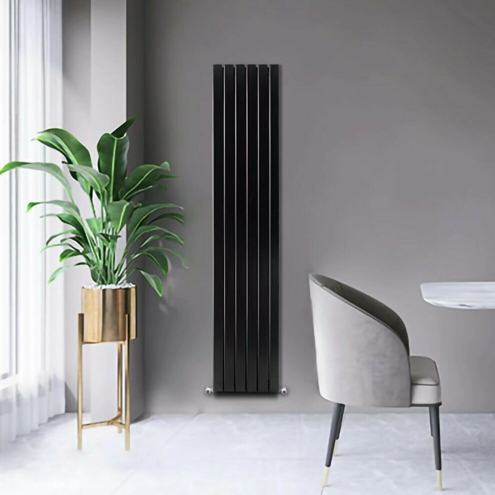 (Black, 600x408 mm Single) MCC Radiator Horizontal Vertical Designer Flat Panel Central Heating Radiator Heater