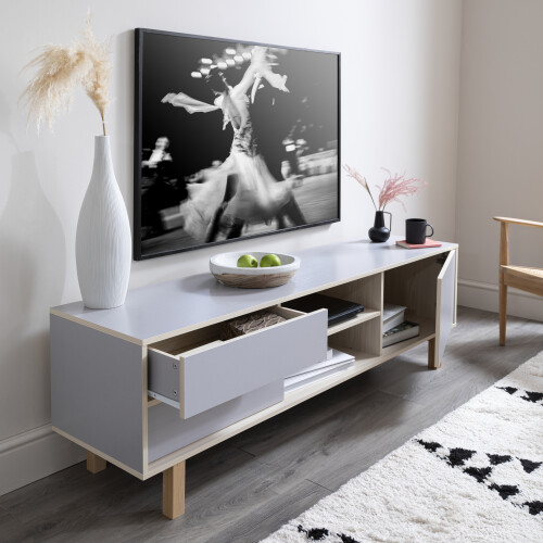 Noa and Nani Järstorp TV Unit in Grey & Oak Finish 2