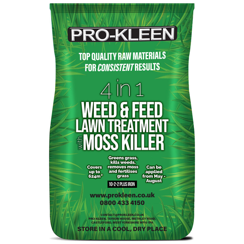 Pro-Kleen Weed & Feed - Fertiliser, Weed & Moss Killer - 20kg