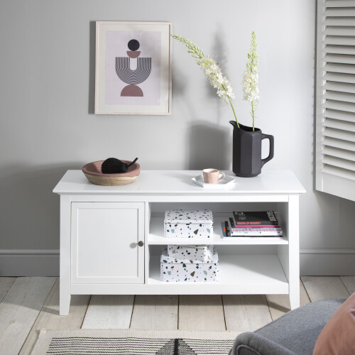 Noa and Nani Karlstad Low Sideboard with Storage in Classic White