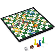 KOKOSUN Snakes and Ladders Magnetic Folding Board Game Set, Family Fun Game Toys for Kids (Right Angled)