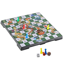 KOKOSUN Snakes and Ladders Magnetic Folding Board Game Set, Family Fun Game Toys for Kids (Rounded Corner-2)