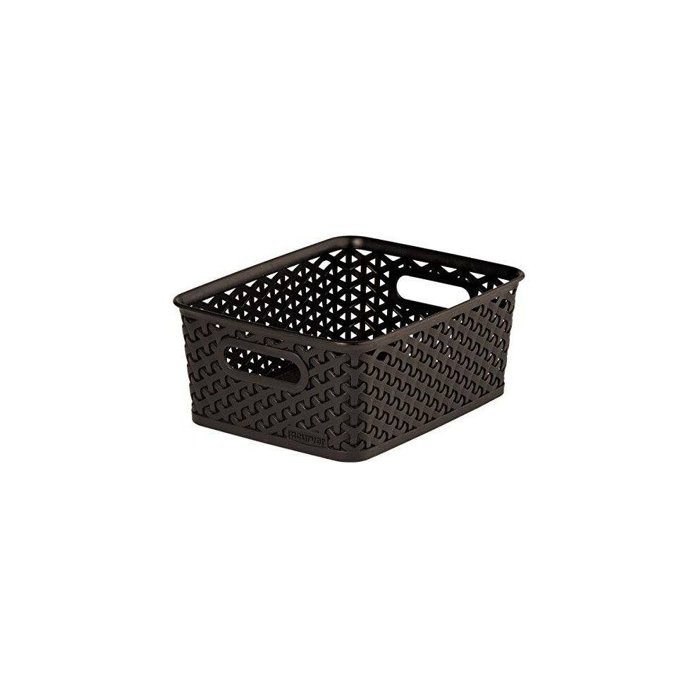 Curver My Style Small Rectangular Storage Basket, Dark Brown, 4 Litre