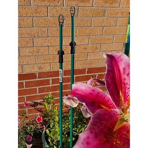 Galvanised Metal Telescopic Washing Line Prop - Outdoor Extendable Clothes Line Pole, Adjustable Heavy-Duty Laundry Support