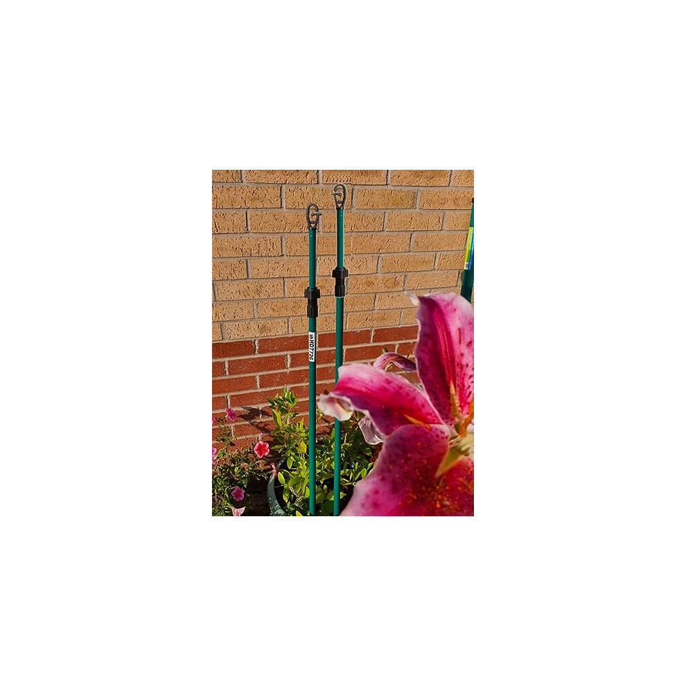 Myaims Galvanised Metal Telescopic Washing Line Prop - Outdoor Extendable Clothes Line Pole, Adjustable Heavy-Duty Laundry Support
