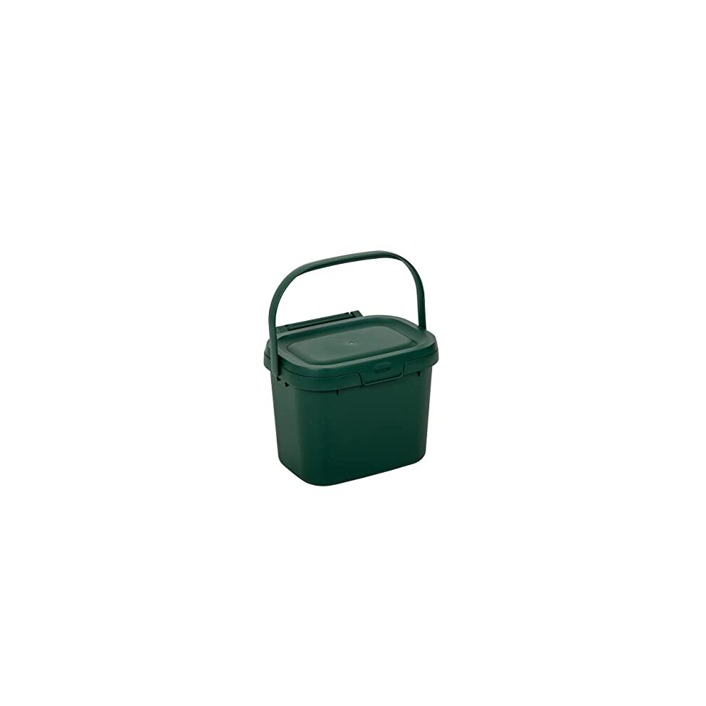 Addis 518250? Everyday Kitchen Food Waste Compost Caddy Bin, 4.5 Litre, Dark Green