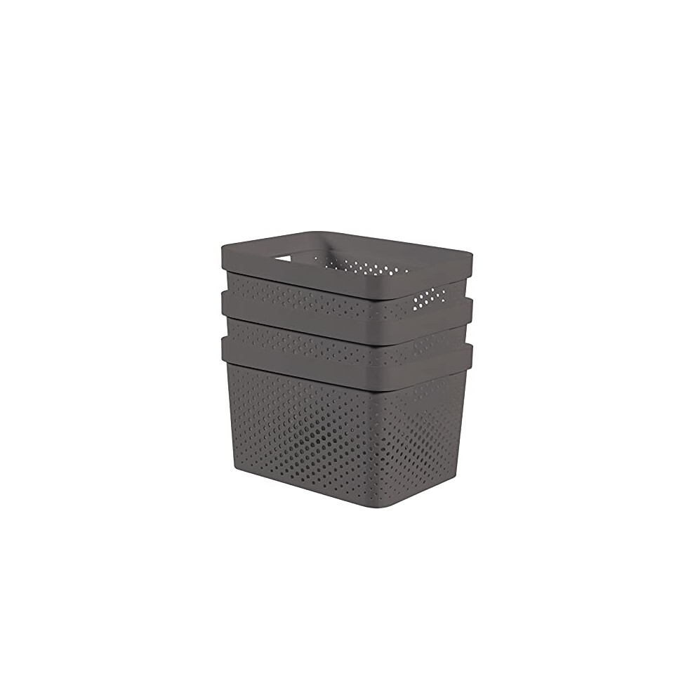 CURVER Infinity Dots - Grey, 3 x 17 Litre