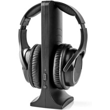 Wireless-TV-Kopfhörer | RF | Über Ohr | max. Batteriespielzeit: 8 Std | 25 m | Digital Audio | Ladestation | Schwarz