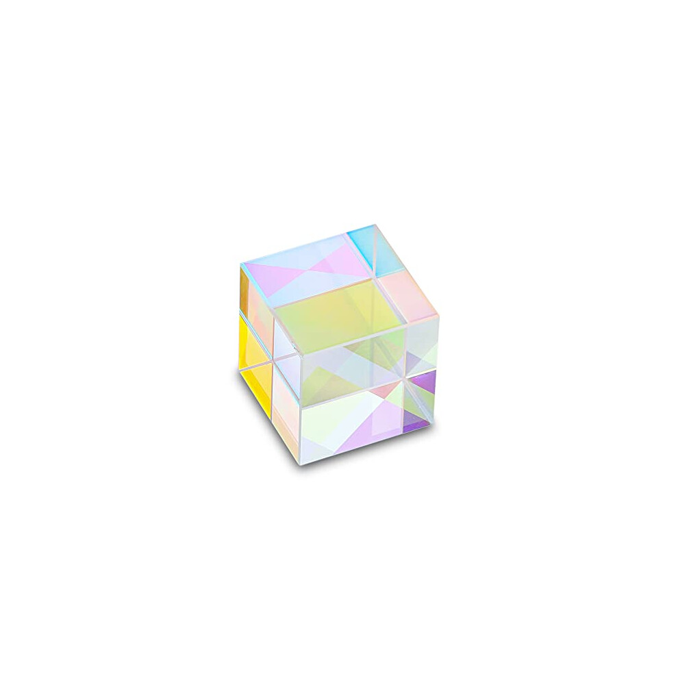 25mm Optical Glass X-Cube Prism RGB Dispersion Prism Physics and Decoration Light Spectrum Educational Model Photography Props