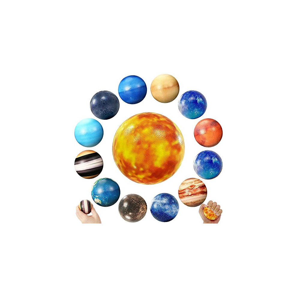 Solar System Stress Balls , 13 Pcs Planet Toys Solar System Fidget Toy Stress Relief Ball Toys Outer Space Toys for Kids