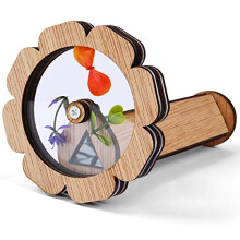 AUAUY DIY Kaleidoscope Kit, Natural Wooden Kaleidoscope, Handmade Educational Toys, Classic Magic Rotating Kaleidoscope Making Set for Kids Nature