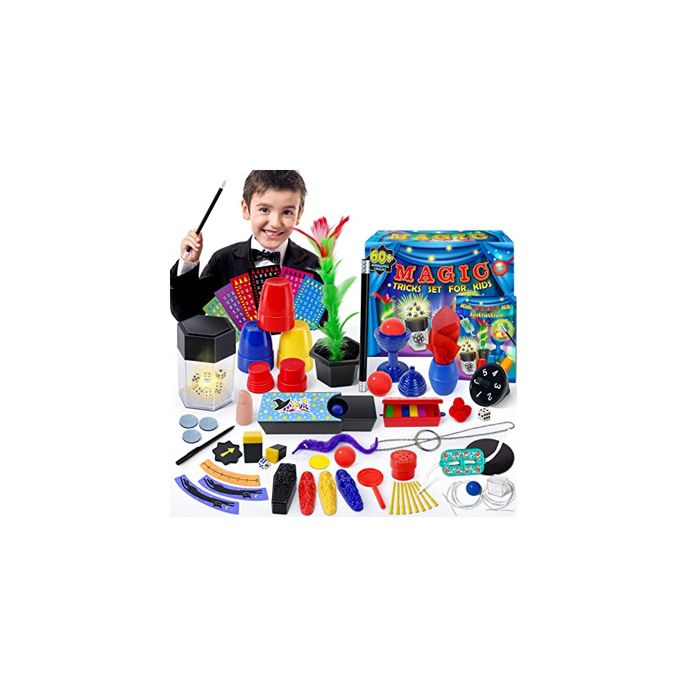 Heyzeibo Magic Set - 60+ Magic Tricks for Kids, Magic Kit with Magic Wand & Instruction, for Boys, Girls, Toddlers, Beginners