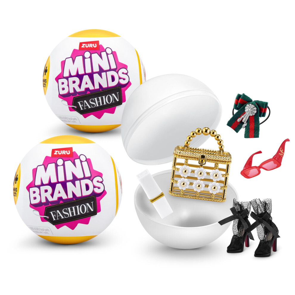 Mini Brands Fashion 2 Capsule by ZURU Real Miniature Fashion Brands Collectible Toy, 2 Capsules of 5 Mystery Miniature Brands for Girls, Teens, Adults